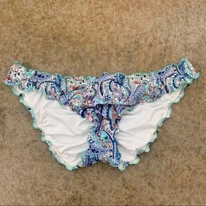 Victoria’s Secret Swim Bottoms Ruffle Cheeky Sz L